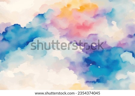 Watercolor cloud seamless pattern.Beautiful watercolor could seamless pattern for Background,texture and abstract wallpaper.Dawn or Twilight Colorful could seamless pattern design for sky decoration.