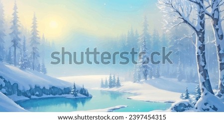 Similar – Image, Stock Photo Forest in snowy landscape, Galicia, Spain.