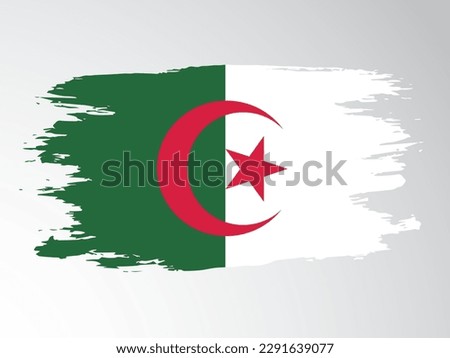 Algeria vector flag painted with a brush. Algeria vector flag.