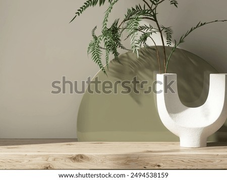 Similar – Image, Stock Photo Cream vase with a succulent plant on a pink background