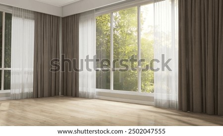 Similar – Image, Stock Photo Window view with curtain