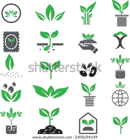 Plant icons with white background.