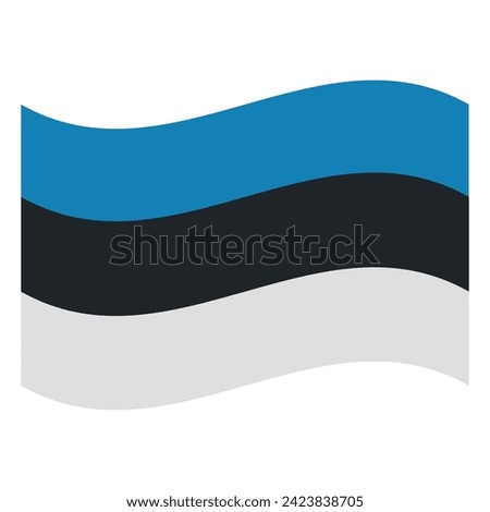 The flag of Estonia (Estonian: Eesti lipp) is a tricolour featuring three equal horizontal bands of blue (top), black (middle), and white (bottom). 