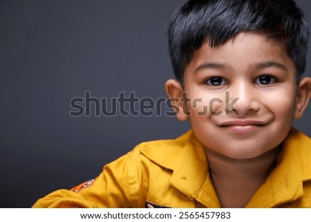 Similar – Image, Stock Photo smiling boy dressed as Joker on dark background