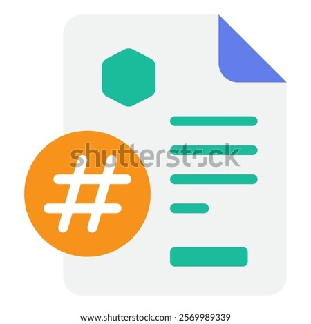 Hash Crypto and Blockchain icon illustration