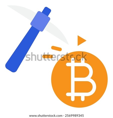 Mining Crypto and Blockchain icon illustration