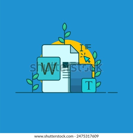 Word document sheet illustration, microsoft office word file icon