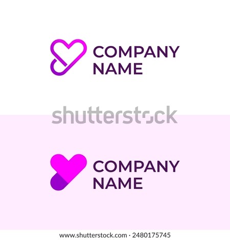 Y Love Logo Design, Letter Y for Company Logo, Icon Y Combine With Love Symbol