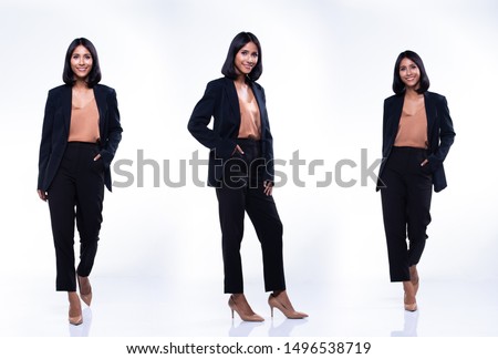 Similar – Image, Stock Photo Businessman finger touch  virtual screen digital podcast. Technology internet online Concept.