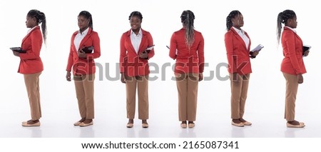 Similar – Image, Stock Photo African American woman standing near white wall