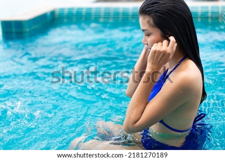 Similar – Image, Stock Photo Woman swimming in clean water