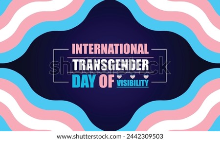 International transgender day of visibility text with flag design