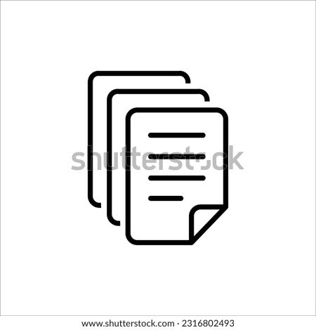 Multiple paper icon vector illustration isolated on black background. Multiple sheet paper icon. Available for website or graphic design and another various media.