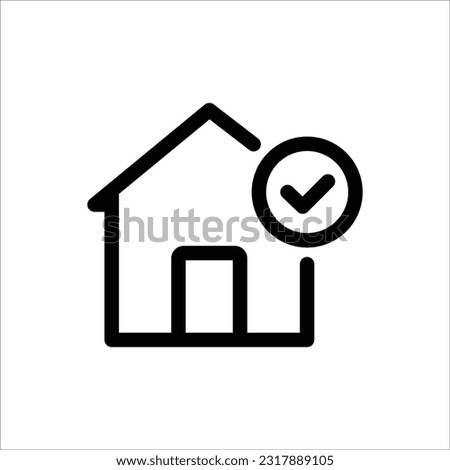 
Home icon vector in flat design illustration with check mark sign. Accepted, approved, checklist, task done, completed icon. Perfect for all project or design graphic. 