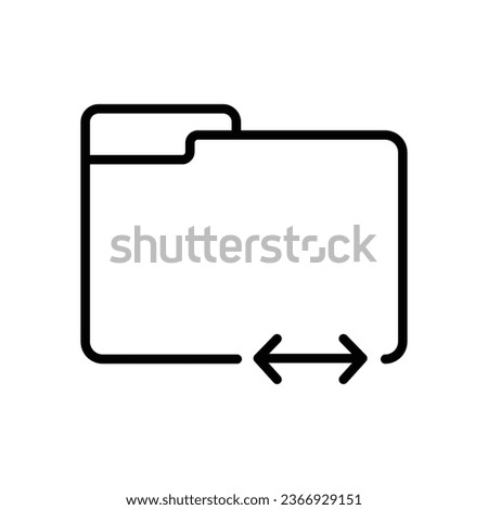 Folder with back and forth arrow symbol icon vector. Enlarge folder, share icon. Folder line icon vector illustration for graphic design, UI, or digital web.