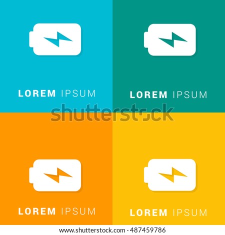 Charging Battery Four Color Material Designed Icon / Logo
