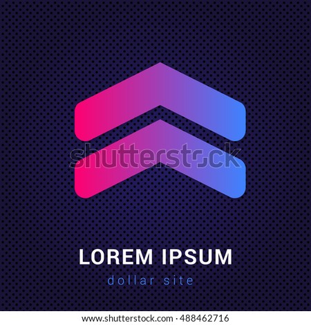 Chevron Blue & Red colorfull gradient attractive bright material Icon / Logo Design