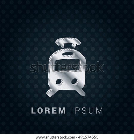 Tram 3D silver/platinum metallic chromium precious Icon / Logo Design