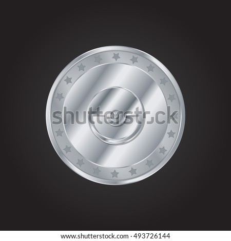 Pokeball embossed realistic silver / platinum coin precious Icon / Logo Design