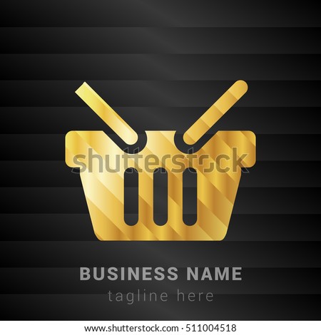 Shopping Basket Gold and Black silk fashion premium icon / Logo