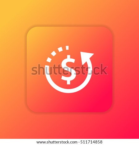 Refund orange bright app ui/ux Icon / Logo design