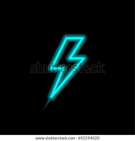 Flash blue glowing neon ui ux icon. Glowing sign logo vector