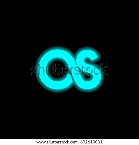 Lastfm blue glowing neon ui ux icon. Glowing sign logo vector