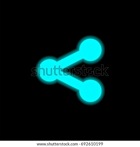 Sharethis blue glowing neon ui ux icon. Glowing sign logo vector