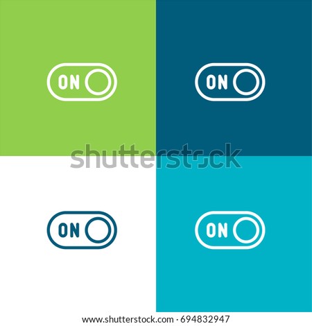 Switch on green and blue material color minimal icon or logo design