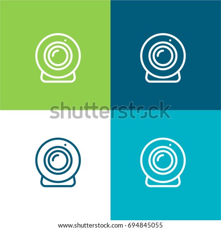 Webcam green and blue material color minimal icon or logo design
