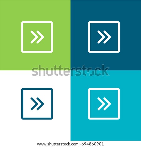 Arrow green and blue material color minimal icon or logo design