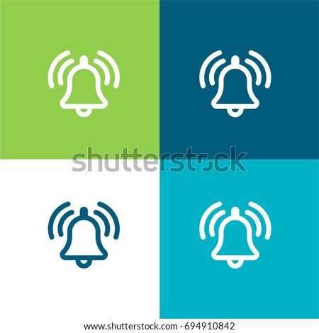Alarm green and blue material color minimal icon or logo design