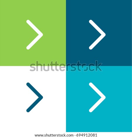 Right Thin Chevron green and blue material color minimal icon or logo design