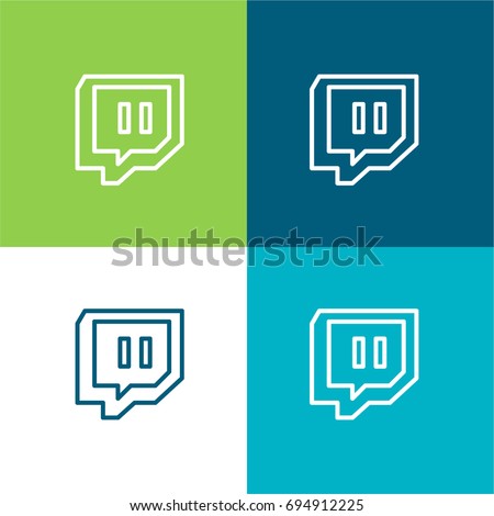 Twitch green and blue material color minimal icon or logo design