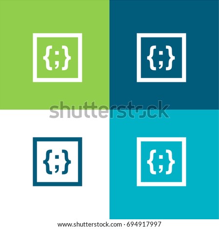 Custom CSS green and blue material color minimal icon or logo design