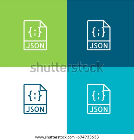 Json file green and blue material color minimal icon or logo design