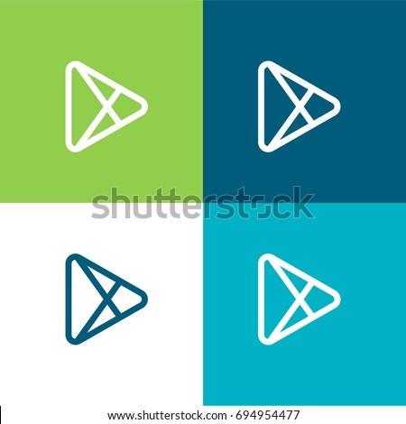Play Store green and blue material color minimal icon or logo design