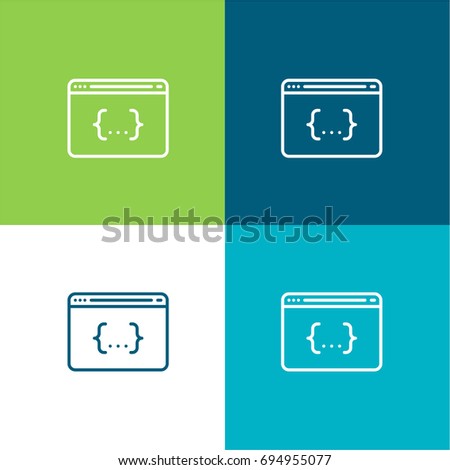 CSS Code green and blue material color minimal icon or logo design