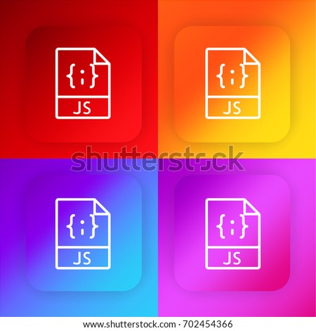 Javascript four color gradient app icon set