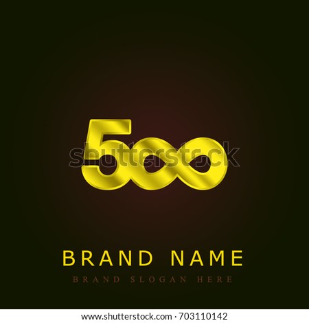 500px golden metallic logo