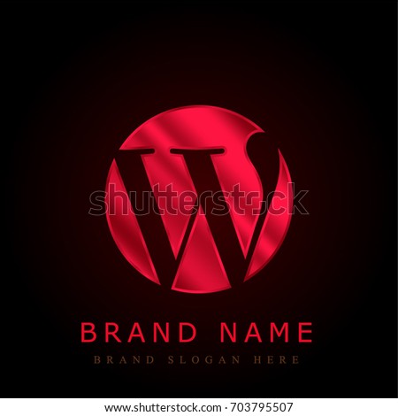 Wordpress red chromium metallic logo