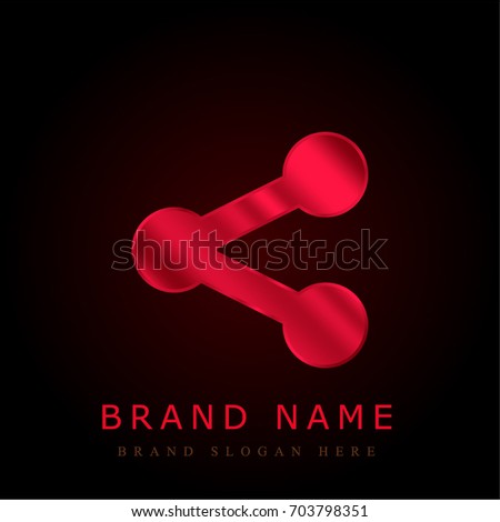Share this red chromium metallic logo