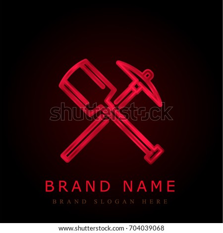 Pick and Shovel red chromium metallic logo