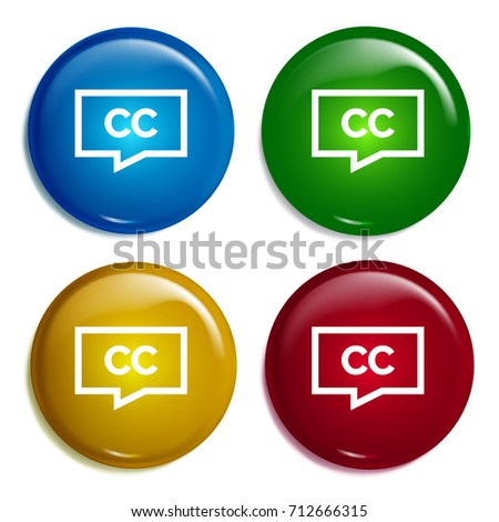 Creative common multi color gradient glossy badge icon set. Realistic shiny badge icon or logo mockup