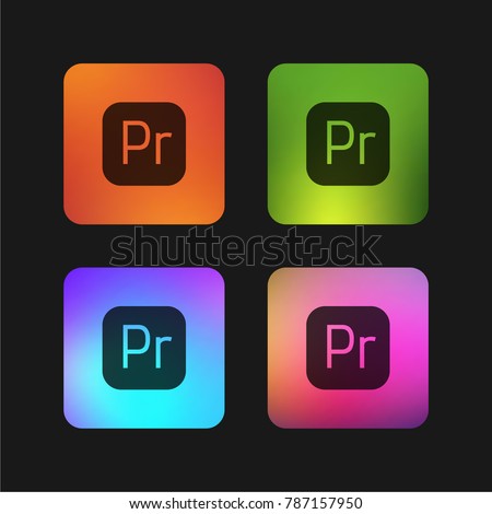 Premiere four color gradient app icon design