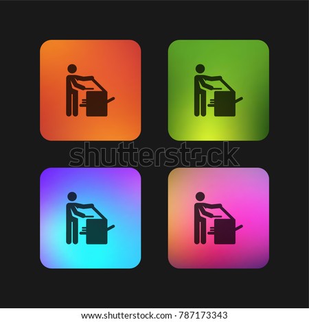 Xerox four color gradient app icon design