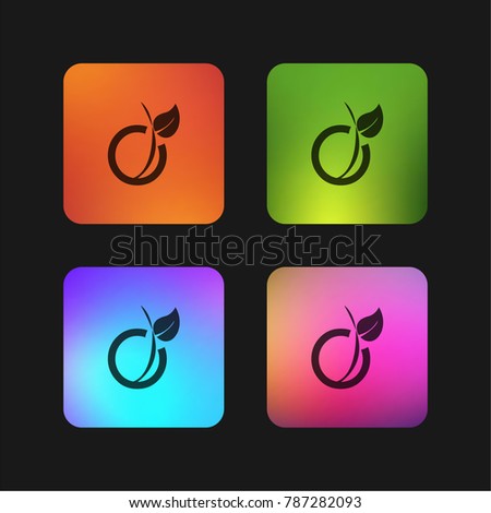 Viadeo logo four color gradient app icon design