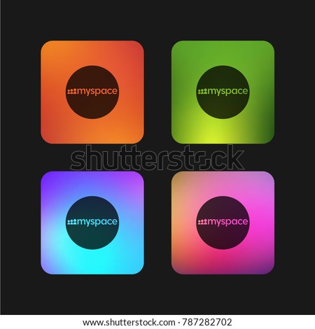 Myspace logotype four color gradient app icon design