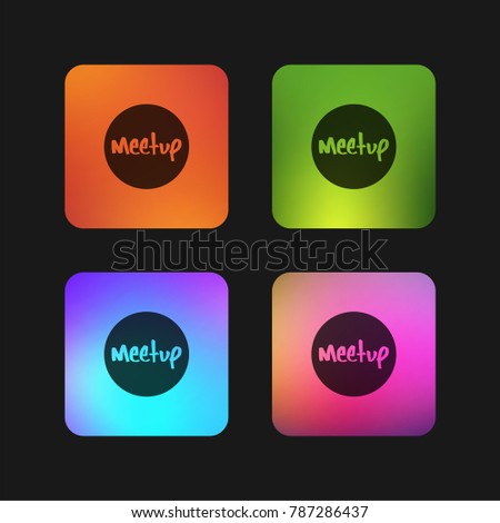 Meetup logo four color gradient app icon design