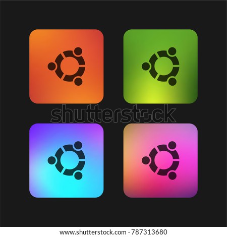 Ubuntu Logo four color gradient app icon design